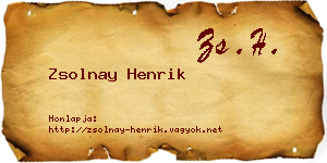 Zsolnay Henrik névjegykártya