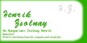 henrik zsolnay business card